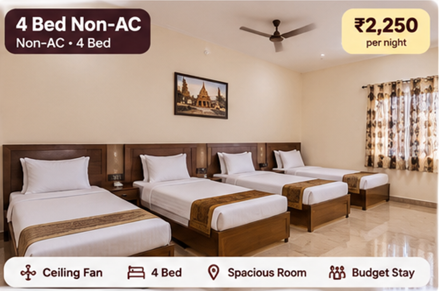 4 Bed Non-AC